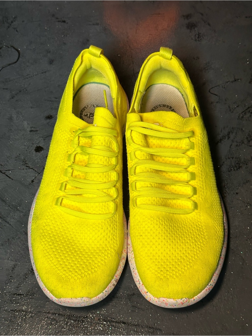 APL Women's Bright Yellow Knit Slip-On Athletic Sneakers